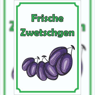 HB-Druck Frische Zwetschgen Aufkleber Hochkant A2 (420x594mm)