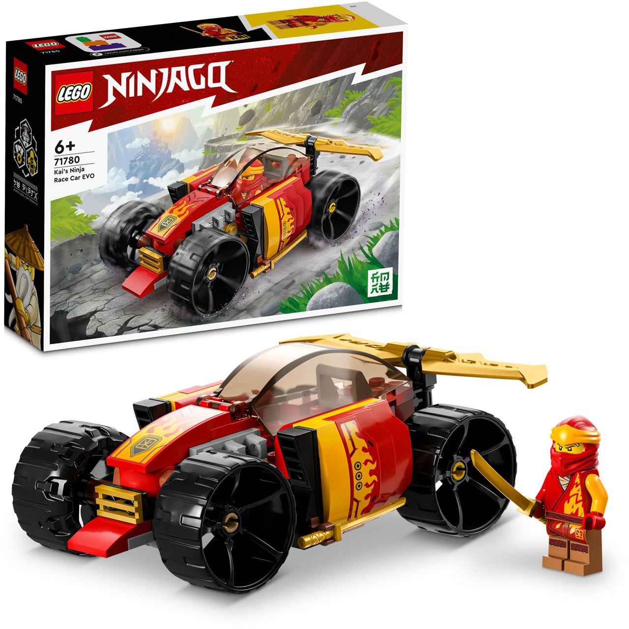 LEGO NINJAGO 71780 Kais Ninja-Rennwagen EVO Spielzeug mit Minifigur