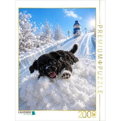 CALVENDO Puzzle Rutschpartie ins Glück | 2000 Teile Lege-Größe 90x67cm Foto-Puzzle für glückliche Stunden