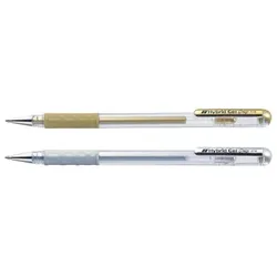 Pentel Gel-Tintenroller K118, gold und silber, Display