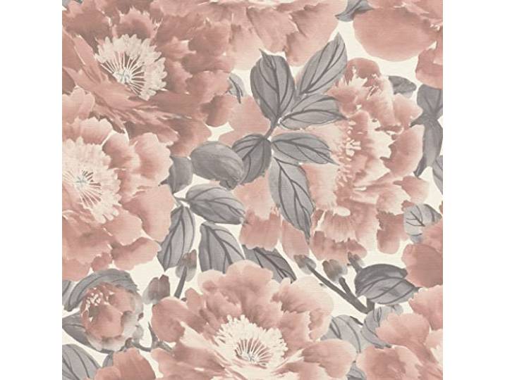 Rasch Tapeten Vliestapete (Floral) Rosa graue 10,05 m x 0,53 m Kimono 408331