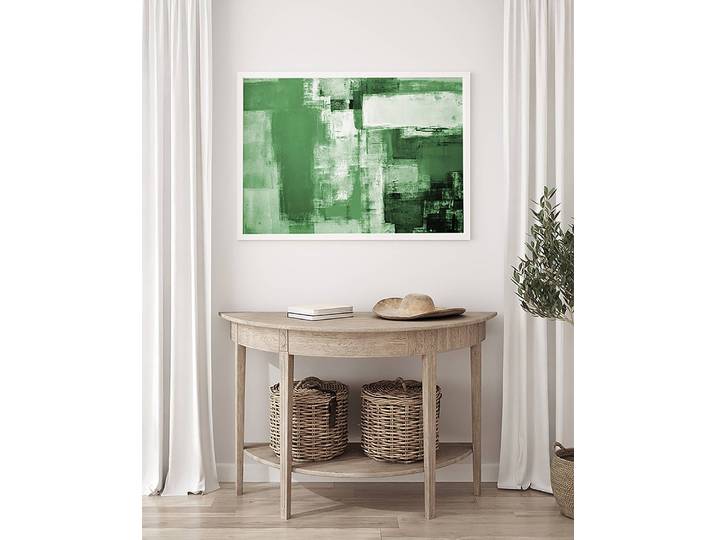 Tableau déco Abstract Kelly Green Matériau : Matière plastique, Bois massif Surface en bois : Laqué Type de matière synthétique : Verre