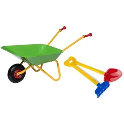 Rolly Toys Schubkarre mit Schaufel und Rechen, Metallschubkarre für Kinder