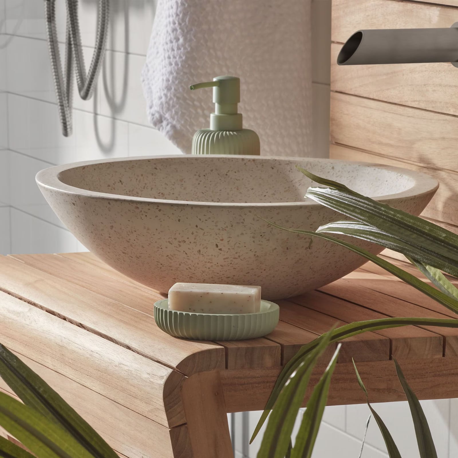 Kave Home Waskom Kuveni Terrazzo Wit Ø40cm