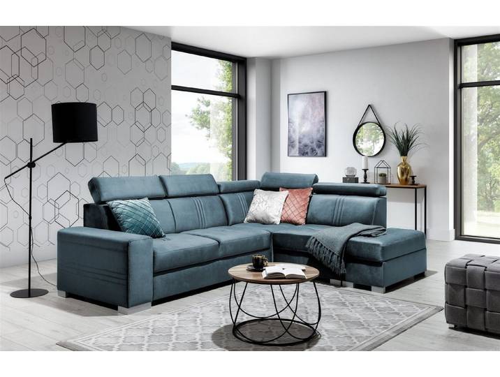 Fun Möbel Ecksofa Ecksofa Schlafsofa NOLAN inkl. USB-Anschluss, inkl. Bettkasten, Kopfteil verstellbar, Rundumbezug, inkl. USB-Anschluss