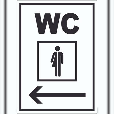 HB-Druck WC Transgender mit Pfeil nach links Aufkleber A2 (420x594mm)
