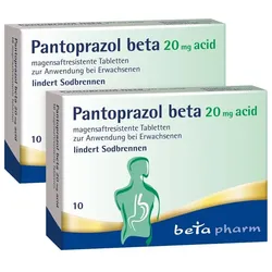 PANTOPRAZOL beta 20 mg acid Doppelpack 2X10 St