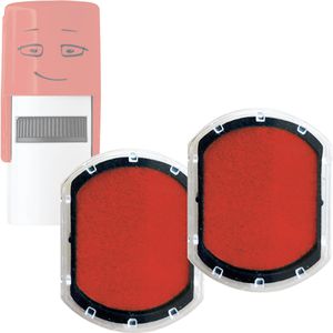 Colop Ersatzstempelkissen Nio School Emoji,2 Stück, für Motivstempel Nio School Emoji, rot