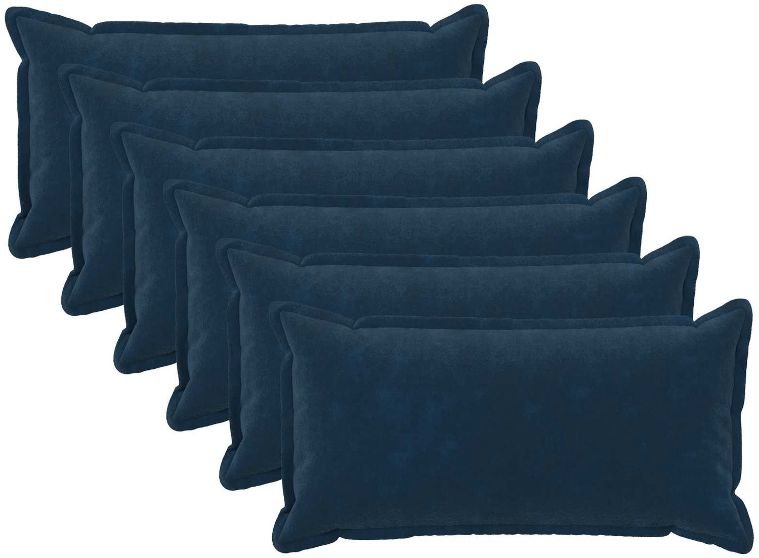 vidaXL Set van 6 Microvezel Fleece Kussens - Blauw