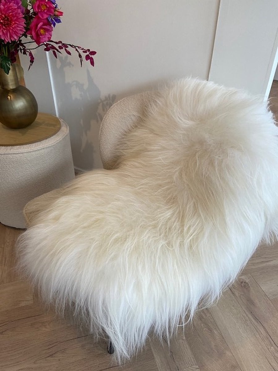 Echte IJslandse Schapenvacht Vloerkleed Wit - 120 cm