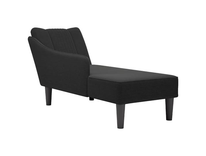 vidaXL Chaiselongue, Chaiselongue mit Rechter Armlehne Schwarz Stoff