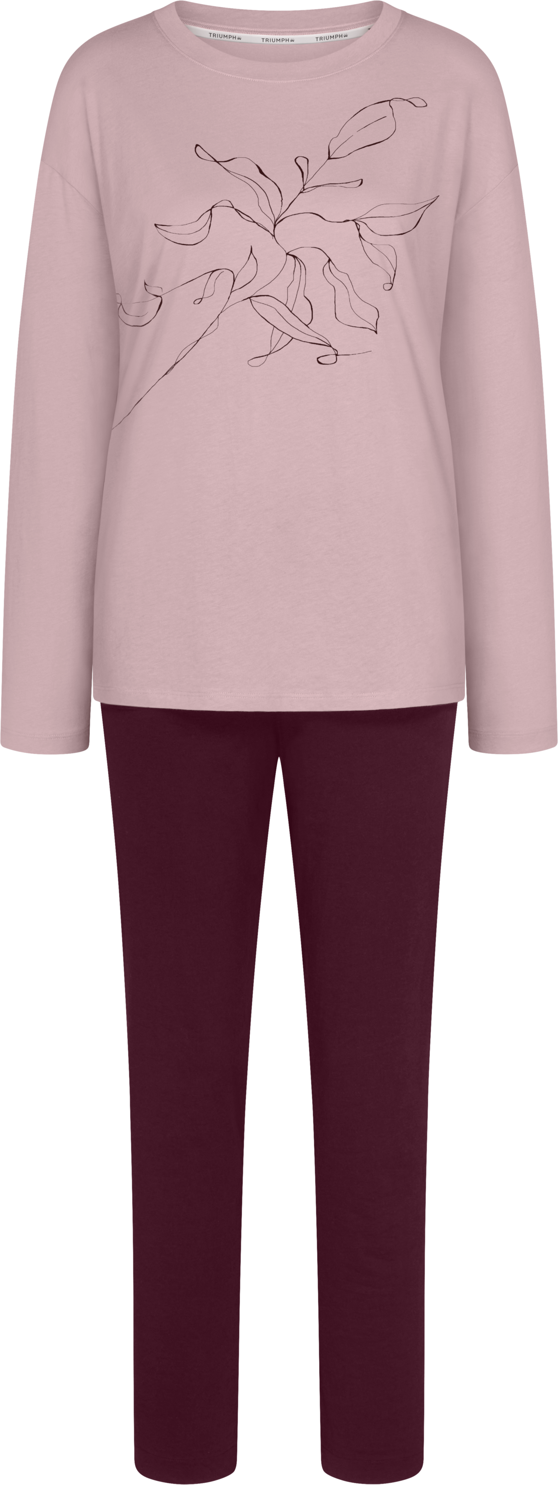 Schlafanzug TRIUMPH "Sets Good PK LSL 08", Damen, Gr. 42, rosa (pink, light combination), Jersey, Obermaterial: 100% Baumwolle, Homewear-Sets Schlafanzug, weich und atmungsaktiv pink, light combination 42