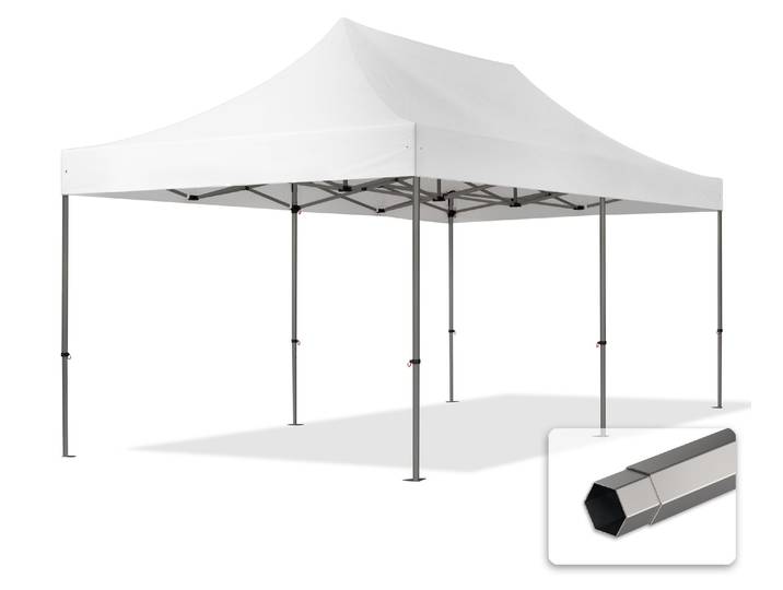 TOOLPORT 3x6 m Tonnelle pliante Acier\, PVC 800\, blanc