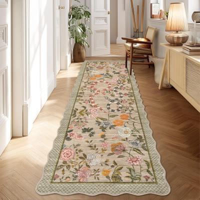 Garvee Scalloped Botanical Animals Area Rug