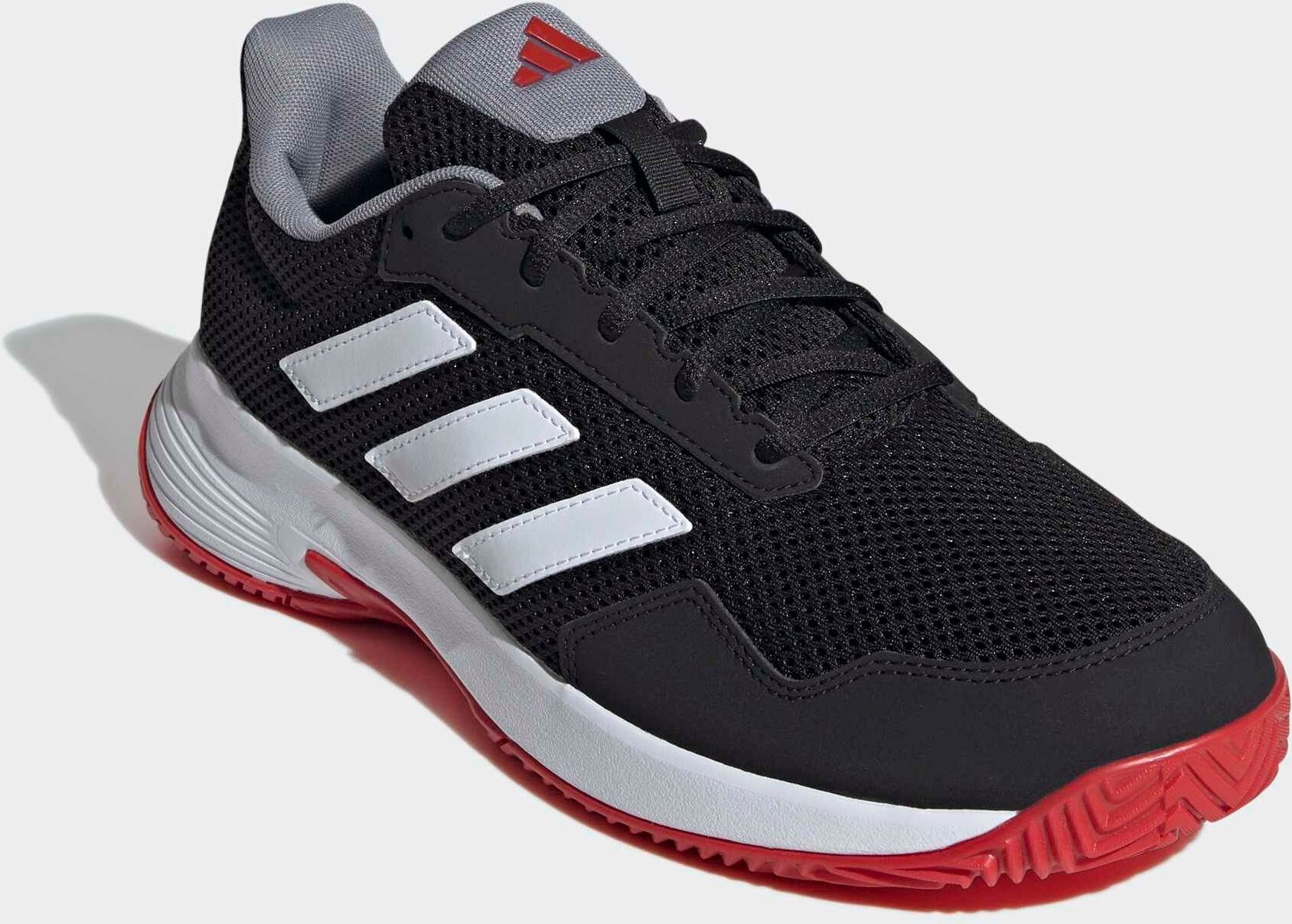 Tennisschuh ADIDAS PERFORMANCE "COURT SPEC 2", Gr. 42, schwarz (core schwarz, ftwr weiß, better scarlet), Synthetik, Textil, Schuhe Tennisschuh, für Hartcourt, All-Court core schwarz, ftwr weiß, better scarlet 42