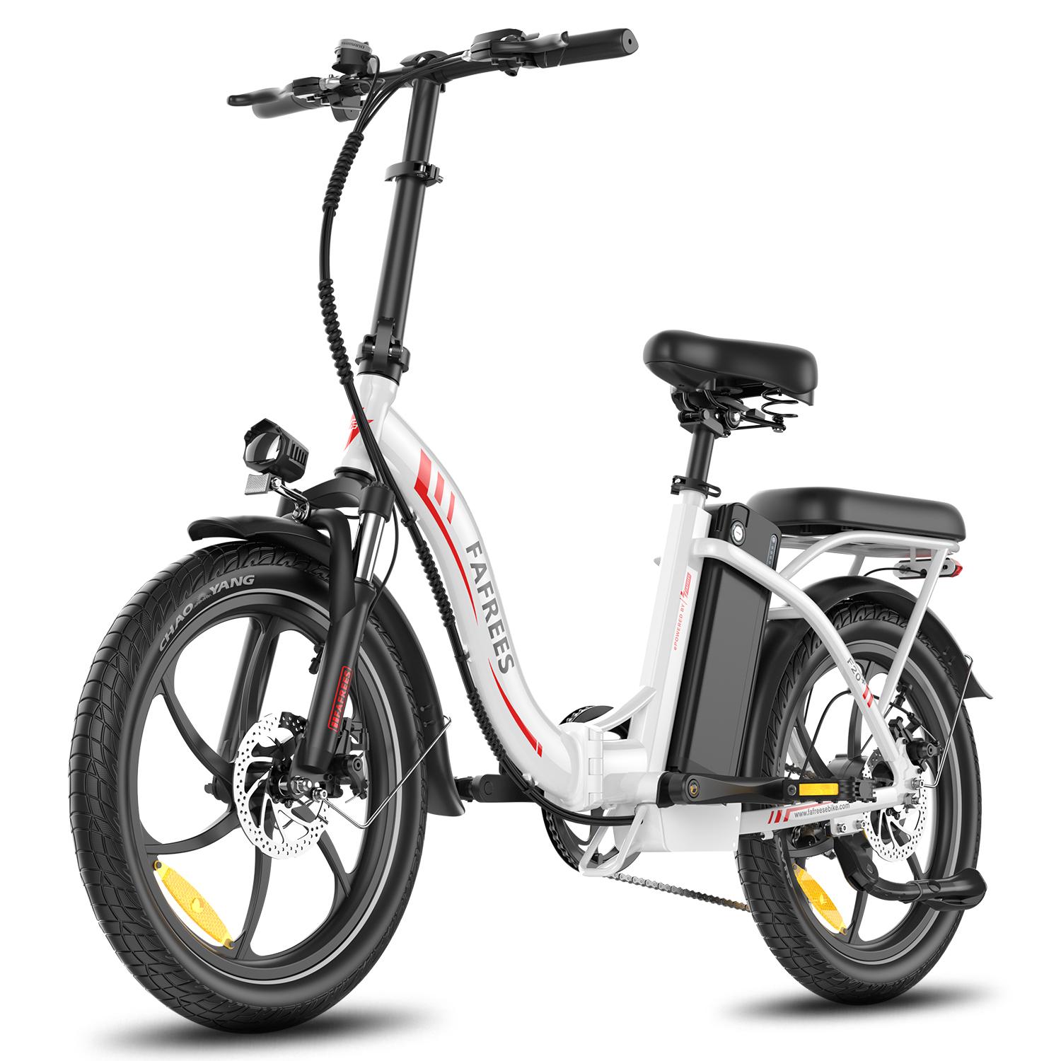 F20+ klappbares Stadt-Elektrofahrrad, 25 km/h, 36V, 250W, 45 N.m, Traglast bis 140 kg, weiß