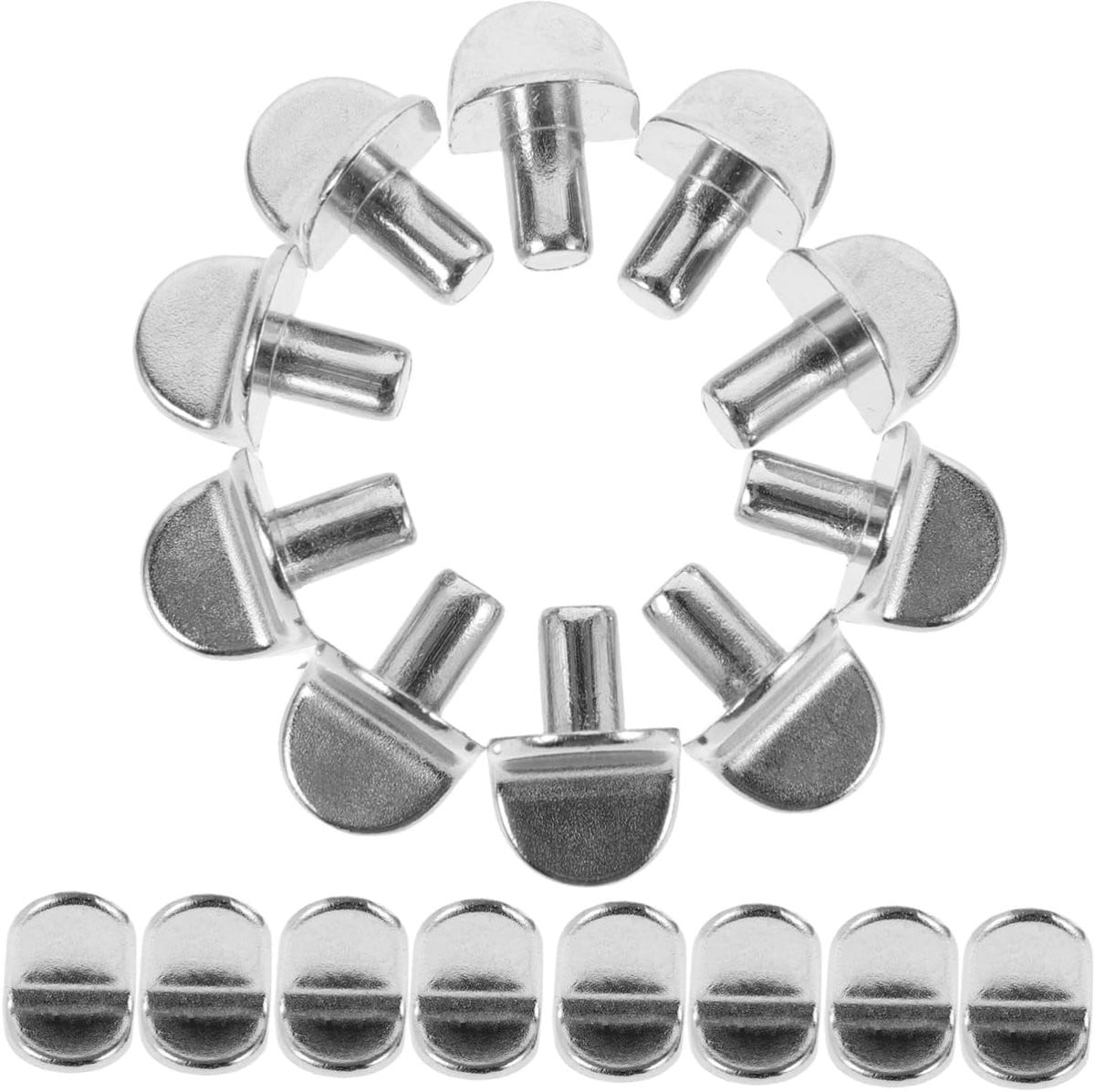 Zelfnivellerende plankpinnen voor meubelversteviging, 1,7 cm, Zilver
