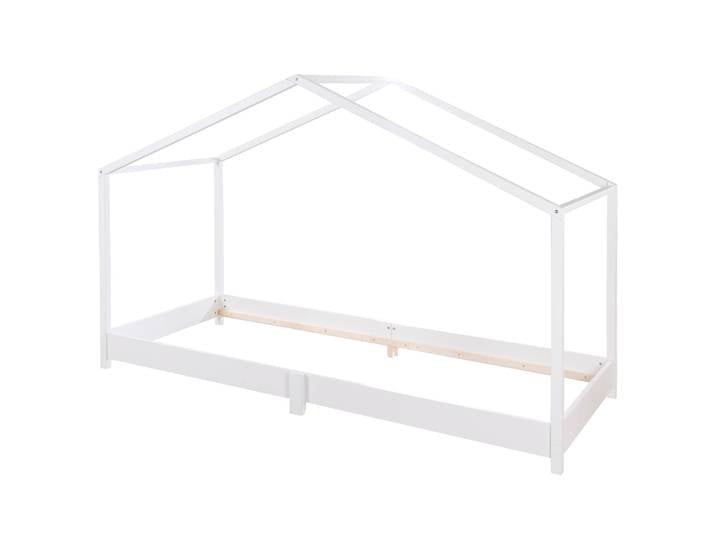 Hausbett 90 x 200 cm - Bodenbett für Kinder nach Montessori Prinzip - Holz weiß