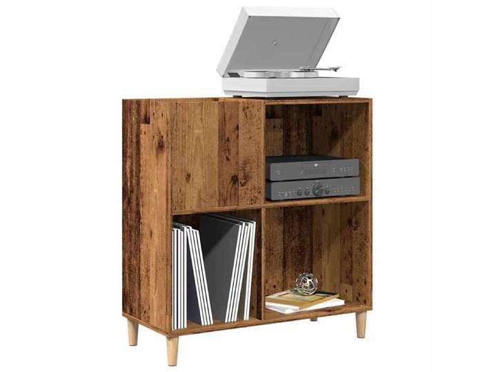 Armoire à disques vieux bois 84 5x38x89 cm bois d'ingénierie armoire pour tourne-disques armoire de rangement pour 857171