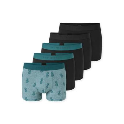 Boxershorts SCHIESSER "95/5 Multipacks", Herren, Gr. 4, Single Jersey, schwarz (925, sonstiges), Single Jersey, Obermaterial: 95% Baumwolle, 5% Elasthan, körpernah, Unterhosen, ohne Eingriff, angenehm weich