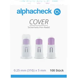 alphacheck COVER Sicherheits-Pen-Nadeln 31 G x 5 mm 100 Stück