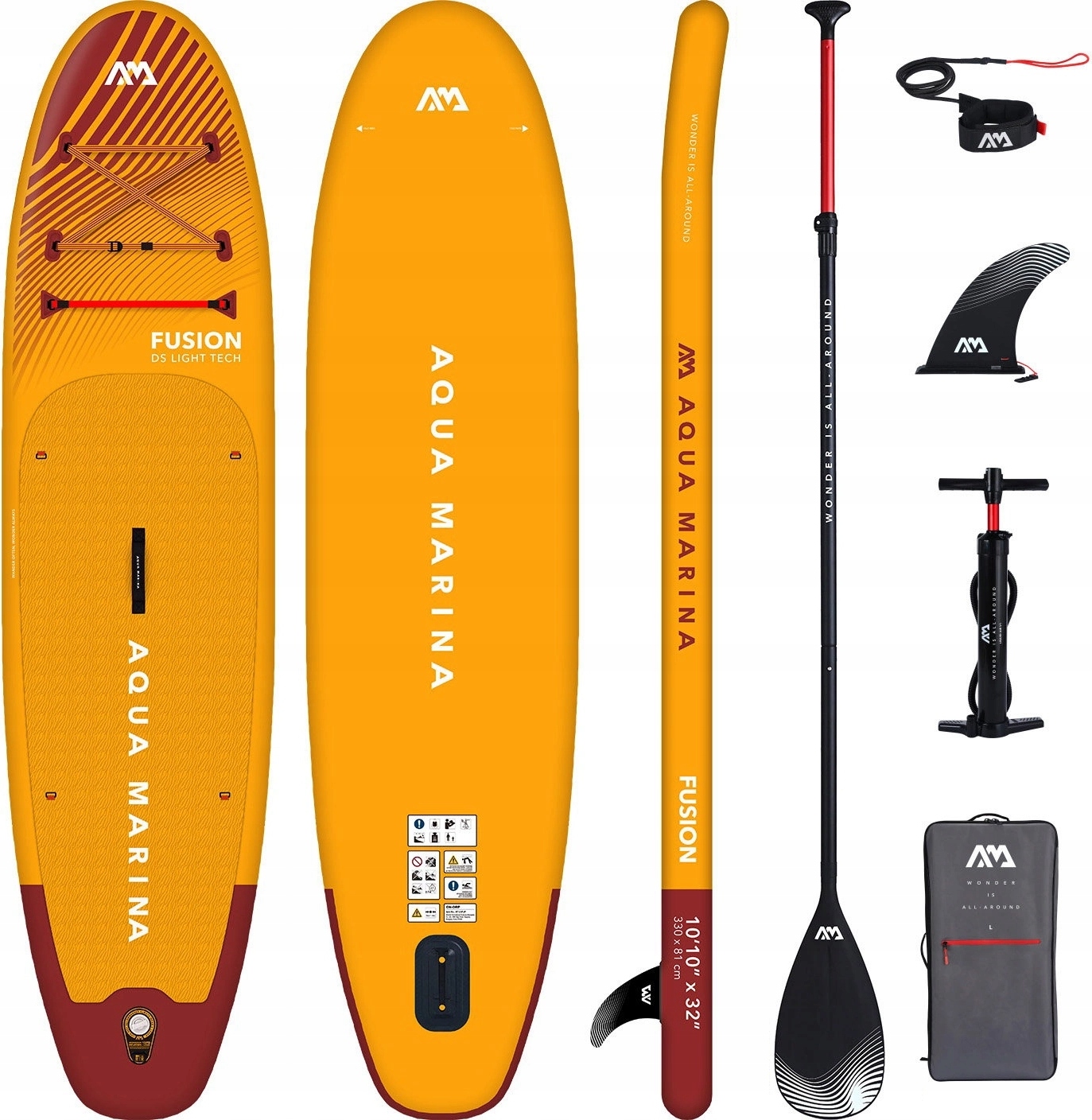 SUP-Board Aqua Marina Fusion 1010-Allround aufblasbar mit Paddel und Pumpe