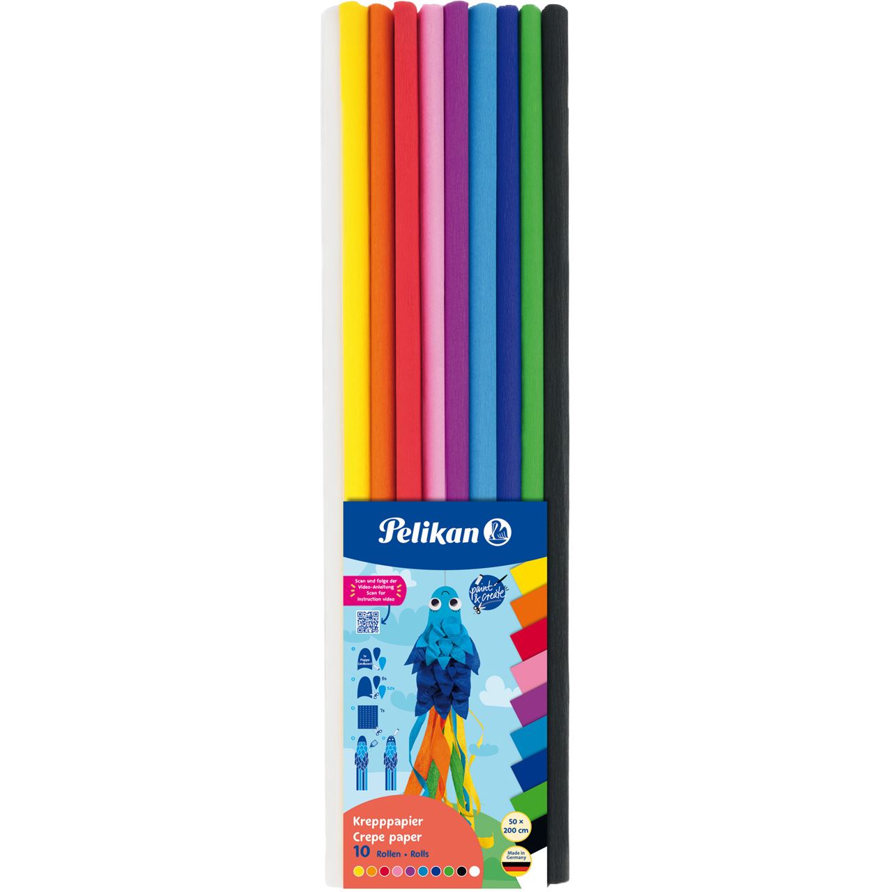 Pelikan Krepppapier Set KRP, 10 Farben, f.s.