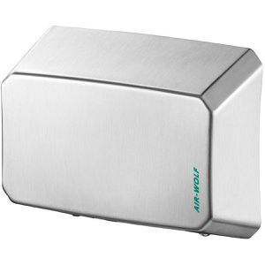 Air-Wolf Händetrockner Serie B, 10-031, Warmluft, silber, Infrarotsensor, vollautomatisch, 1000 Watt, aus Edelstahl