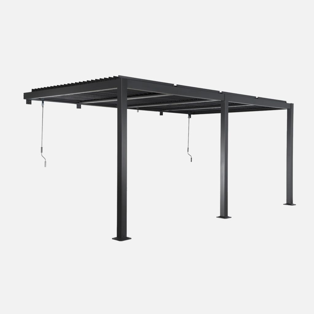 sweeek - Bioklimatische Wand Pergola mit Lamellendach Palace 3x5m - Anthrazit