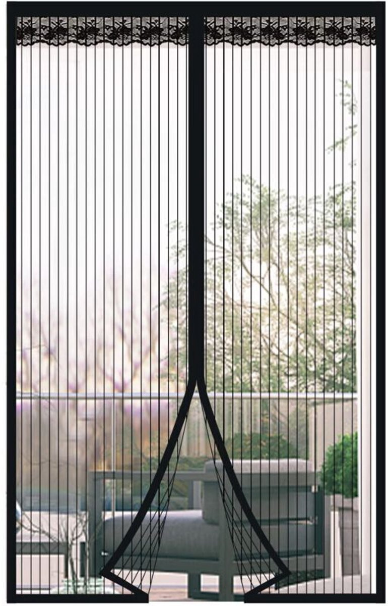 Magnetisch horgaas voor deuren en ramen, zwart, 120 x 220 cm