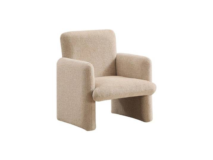 Fauteuil enfant en tissu chenille beige MESUTO