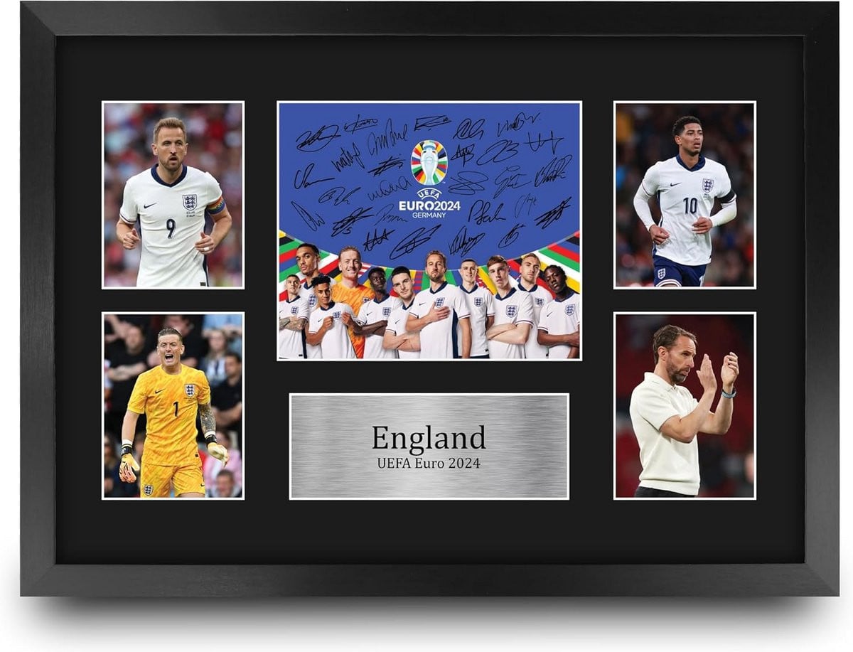 Ingelijste Teamfoto WK 2024 Voetbal Memorabilia met Digitale Handtekening voor Volwassenen