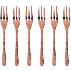 Rosenthal Set 6 Kuchengabeln Venezia Edelstahl/PVD Kupfer, Besteck, Kupfer