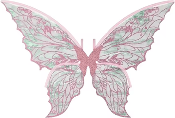 Inspire Curations Sparkling Organza Fairy Wings Butterfly Angel Costume Dress Up Prop pink
