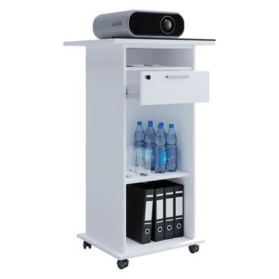 Wohnzimmertisch VCM "Tisch Möbel Wagen Beamer Projektor Rollen Neta", weiß, B:60cm T:50cm, Rollwagen, TVRack
