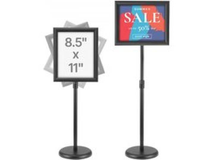 VEVOR Informationsständer mit Sockel 279 x 216 mm Infoständer Einstellbare Höhe 820-1250 mm Posterständer, Robuster Schilderhalter Aufsteller Gefüllt mit Sand oder Wasser, für Displays, Werbung