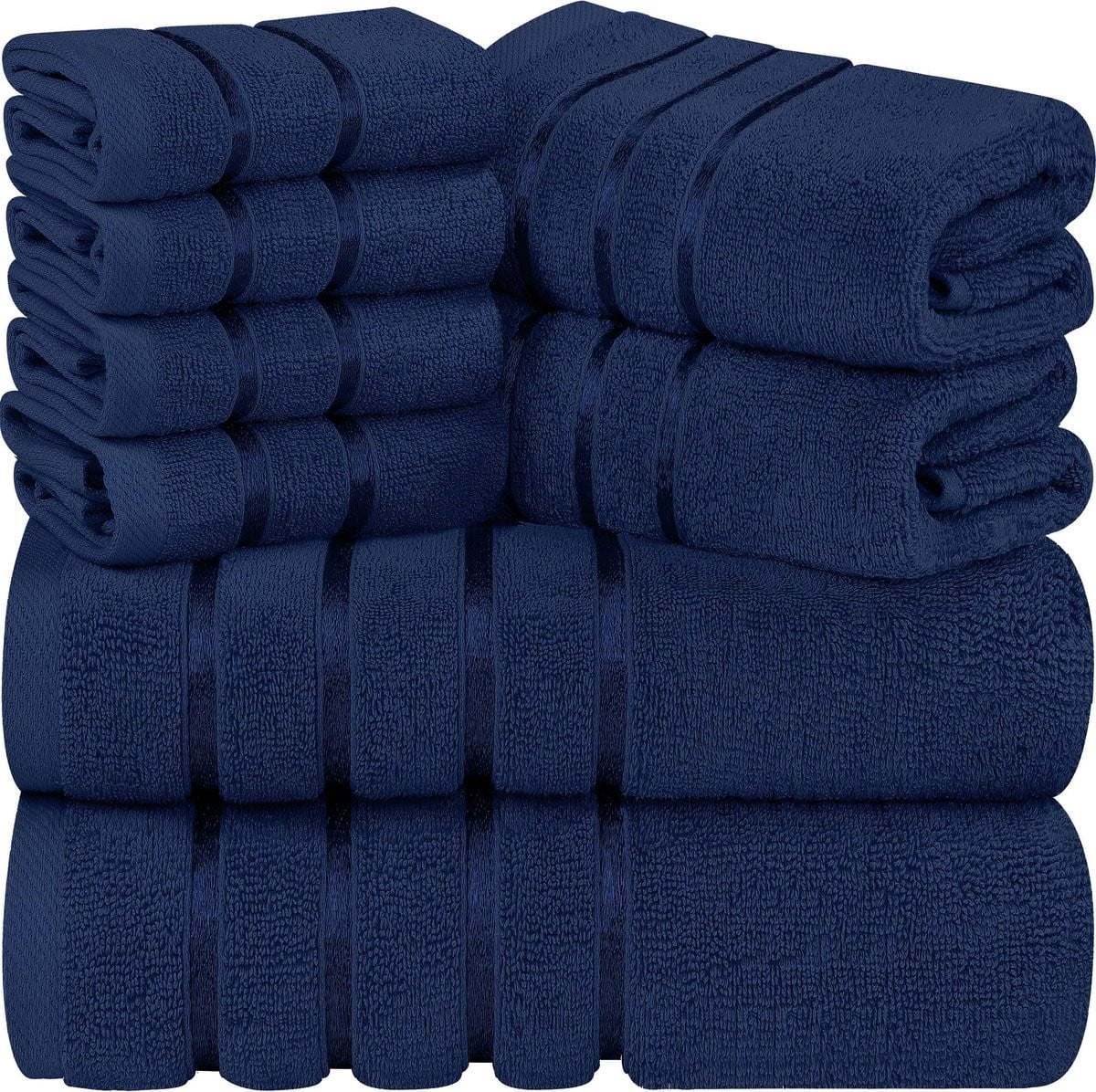 Unyqoos Luxe 8-delige Handdoekenset met Hoge Absorptie en Sneldrogende Eigenschappen