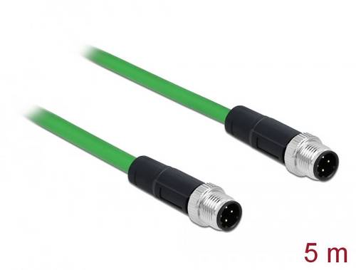Delock 85920 M12 Patchkabel SF/UTP 5.00m Grün 1St.