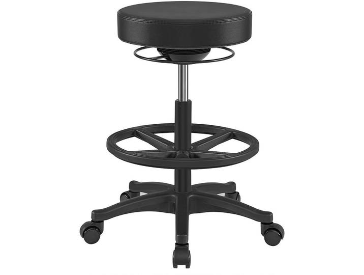 Hansiro Arbeitshocker Bürohocker, Schwarz, Textil, 51.5x81x51.5 cm, Büromöbel, Bürostühle, Bürohocker