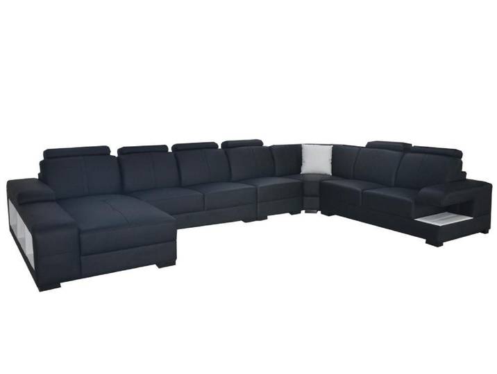 Xlmoebel Wohnlandschaft Elegantes U-Form Ecksofa mit hochwertigen Ledersitzpolstern, Wohnlandschaft, Hergestellt in Europa