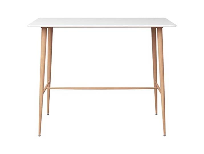 KGHERMDF Bartisch Weiß 120x60x105 cm MDF-Platte, Metallbeine in Holz-Optik, Feucht Abwischbar, Einfache Montage