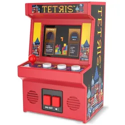 Basic Fun Tetris Mini Arcade Game, Retro Gaming, Rot, Mehrfarbig