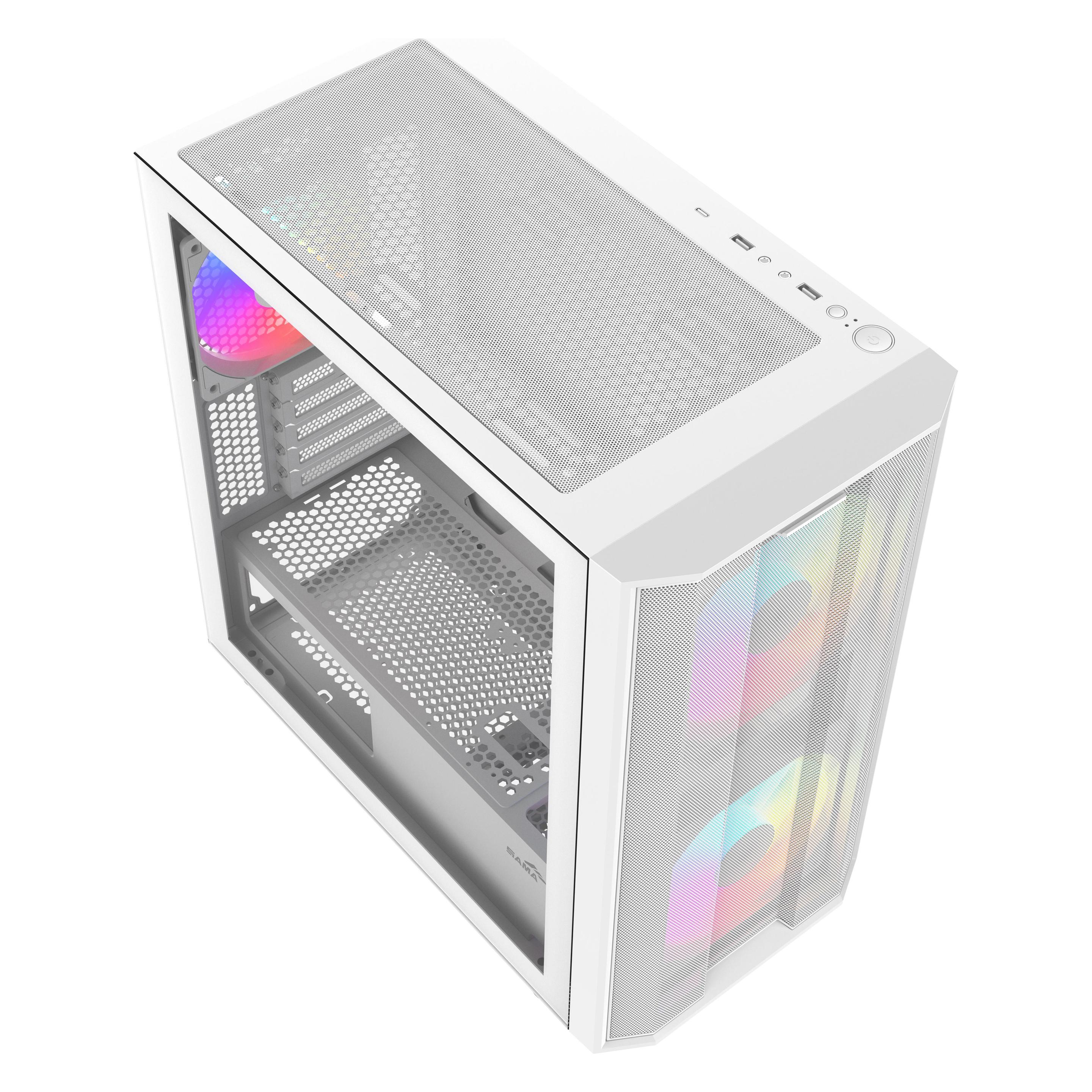 Sama Gears S30, White mATX Mid-tower Case (ITX, mATX) (S30-WHMPA3X1-GL)