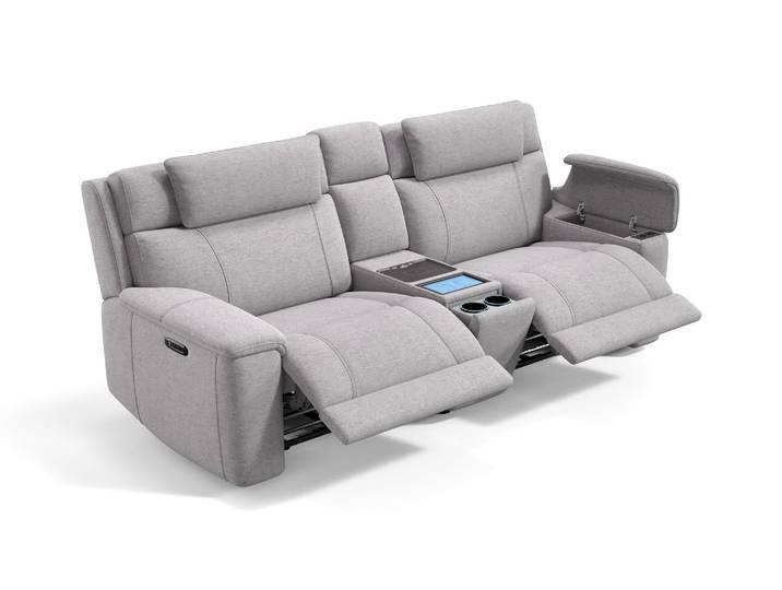 Kinosofa RAVELLO 2er Stoff Heimkino Sofa Fernsehsofa Kinosessel mit Vibration & Massage