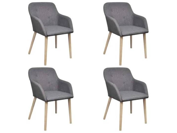 HEFZGDB Esszimmerstühle 4 STK. Hellgrau Stoff und Massivholz Eiche, Bequeme Polsterung für Wohnzimmer und Essbereich, Langlebige Stabilität durch Eichenholz, Ergonomische Sitzmöbel