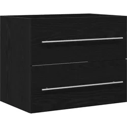 vidaXL Waschbeckenunterschrank Schwarz Eichen-Optik 60x38,5x48 cm