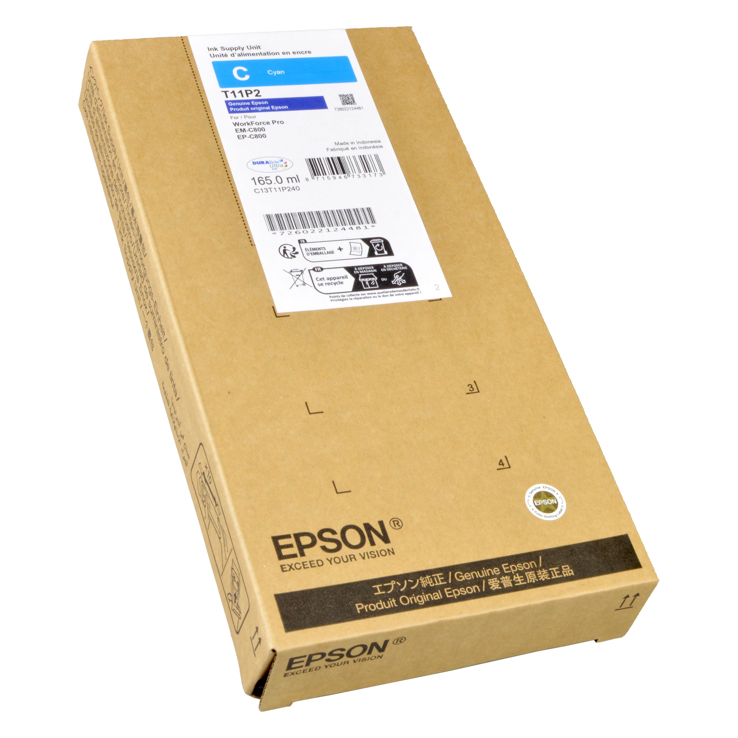 Epson Tinte cyan WF Pro EM/EP-C800R, "XXL" (C) (C13T11P240)