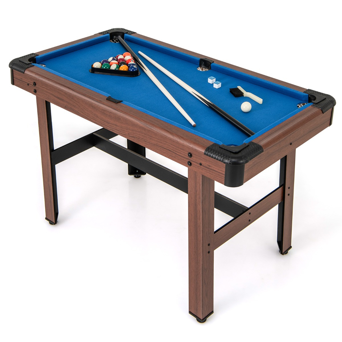 Costway Biljarttafel met accessoires blauw