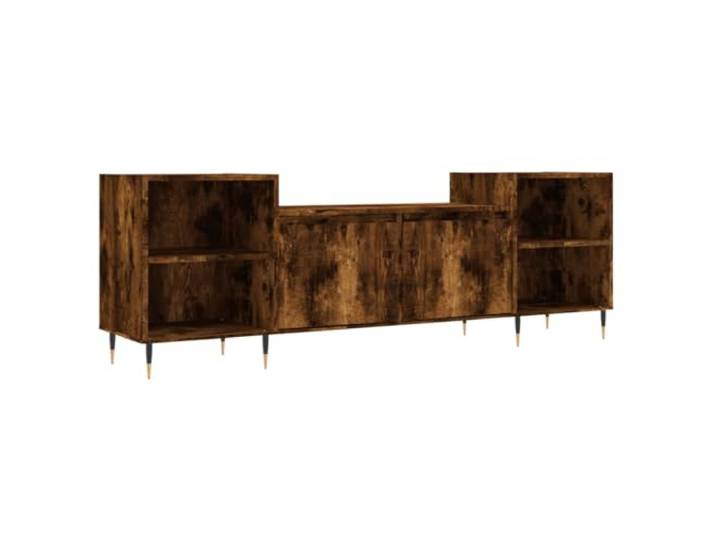 Kaorsrow TV-Schrank Räuchereiche 160x35x55 cm Holzwerkstoff Lowboard Stilvolles TV-Möbel mit 6 Fächern und Türen für Wohnzimmer und Schlafzimmer. Stabile Oberplatte für Dekoration.