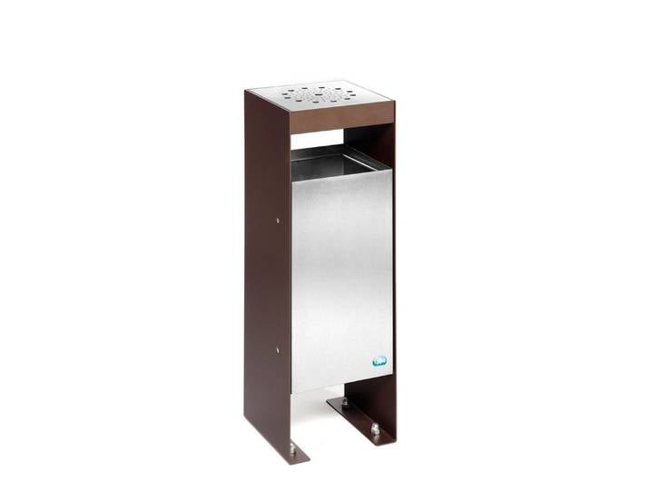 PROREGAL® Mülleimer Robuster Kombiascher 60L 72x25x25cm Braun